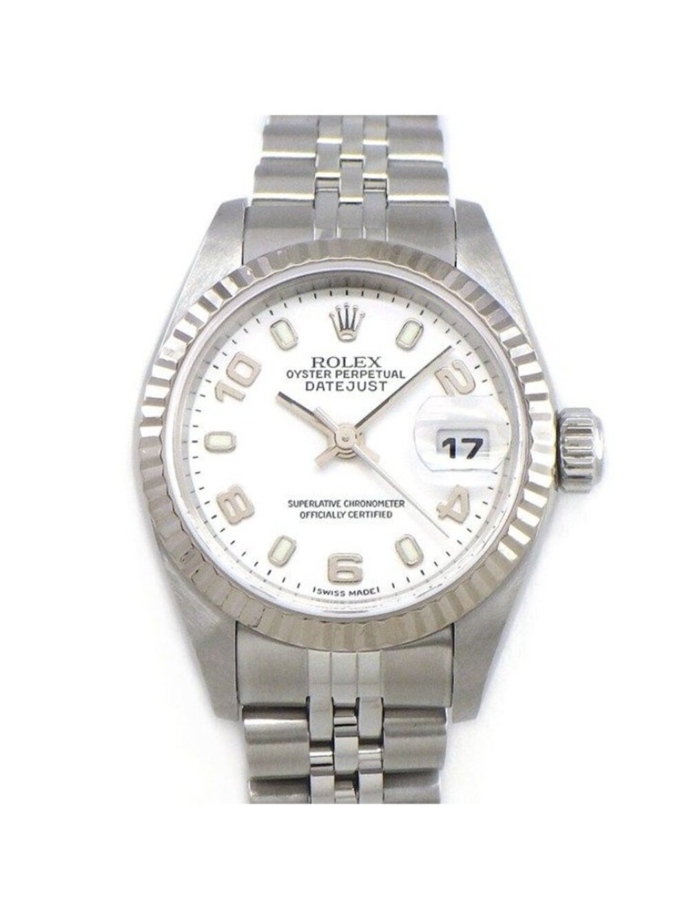 Rolex Watch Datejust Arabic Index White Dial 18k White Gold SS Automatic